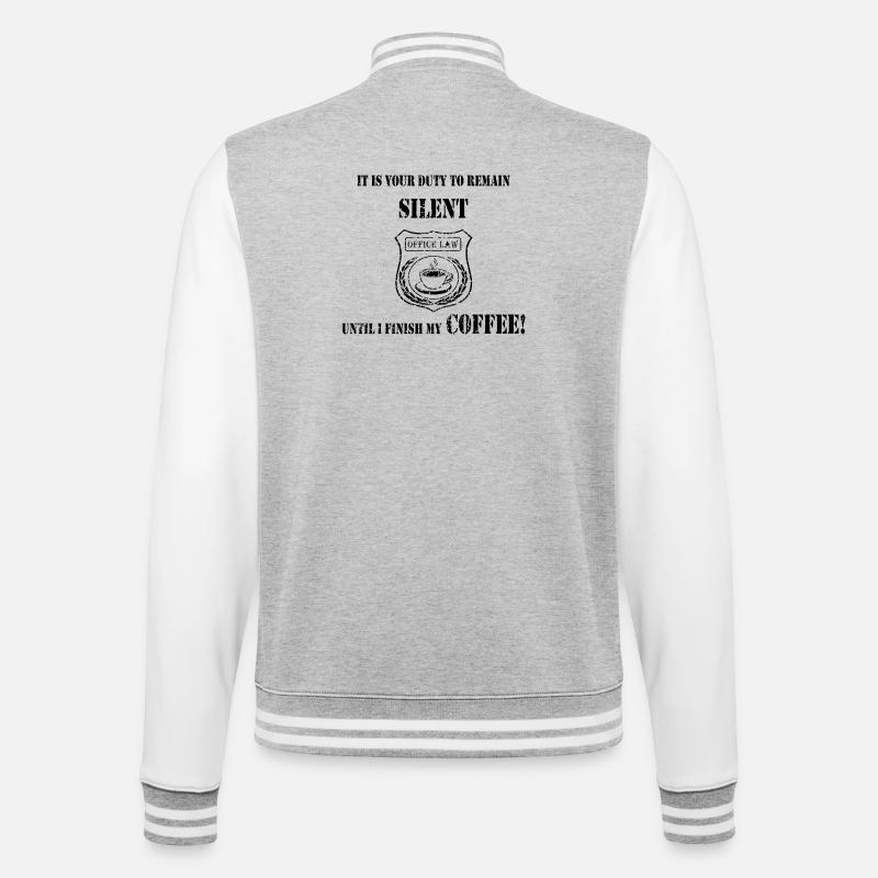 Coffee First - L’insigne du silence - Veste Teddy - gris chiné / blanc