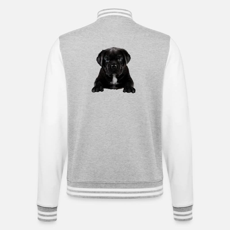 Welpe - College-Sweatjacke - Grau meliert/Weiß