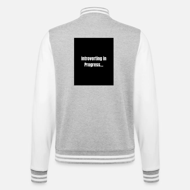 Introverting – Quiet Mode ON - Veste Teddy - gris chiné / blanc