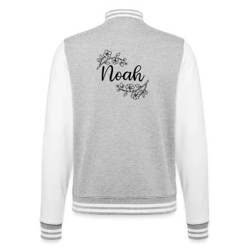 Noah | Name of Name | Vectorgraphic ! - College Sweat Jacket - heather grey/white - Back - Marisol (170cm)