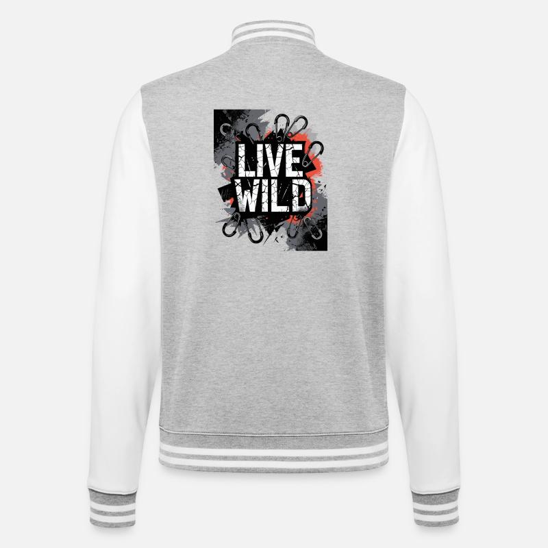 Conception de graffitis sauvages en direct - Veste Teddy - gris chiné / blanc