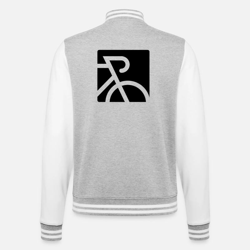 Stylized road bike with drop bar - College Sweat Jacket - heather grey/white