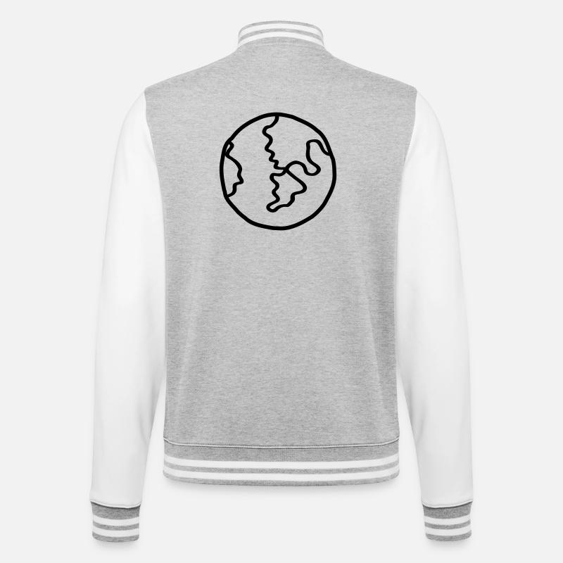 Planète Terre Doodle de l’espace - Veste Teddy - gris chiné / blanc