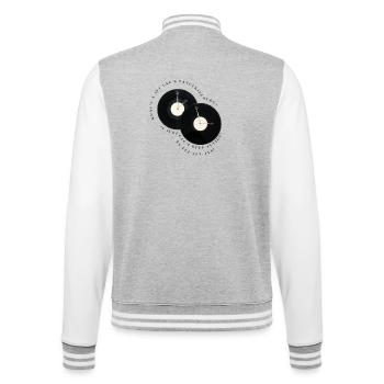 What's A Jet Lag's Favourite Song? - College Sweat Jacket - heather grey/white - Back - Marisol (170cm)