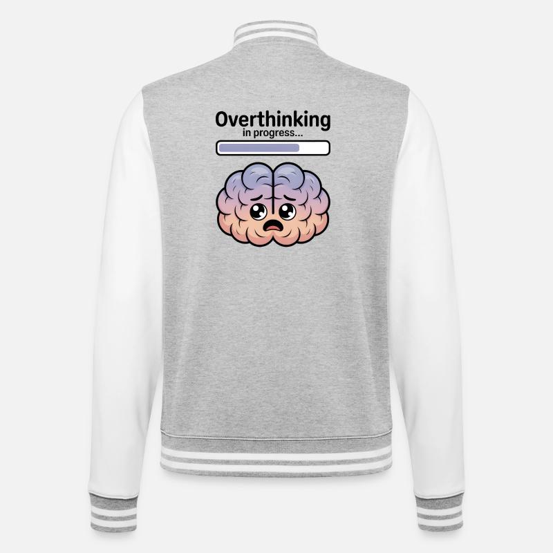 Overthinking in progress - College Sweat Jacket - heather grey/white