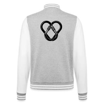 Cœur de mousqueton – L’amour de l’escalade - Veste Teddy - gris chiné / blanc - Dos - Marisol (170cm)
