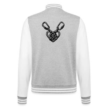 Cœur de corde et mousquetons – Climbing Love - Veste Teddy - gris chiné / blanc - Dos - Marisol (170cm)