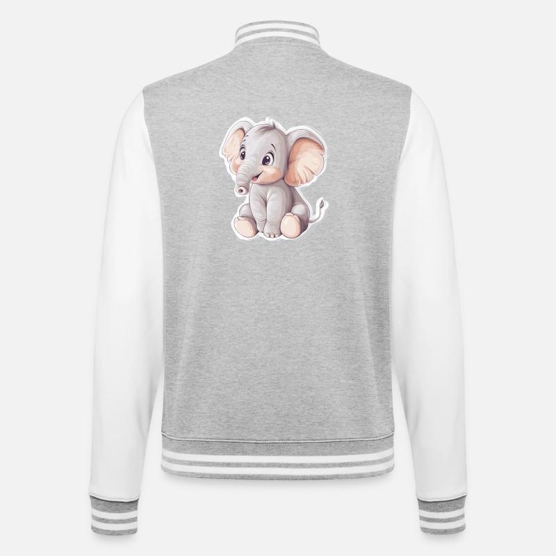 Elephant - College Sweat Jacket - heather grey/white