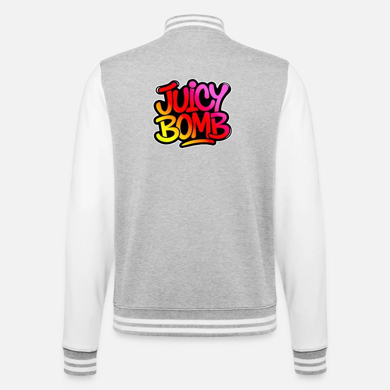 Juicy bomb - College-Sweatjacke - Grau meliert/Weiß