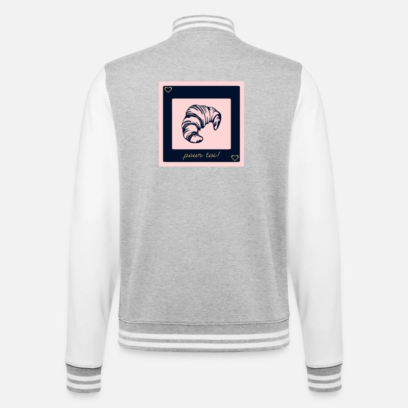 CROISSANT AMOUR POUR TOI - Veste Teddy - gris chiné / blanc