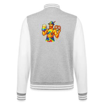 pride bavarian - College Sweat Jacket - heather grey/white - Back - Marisol (170cm)