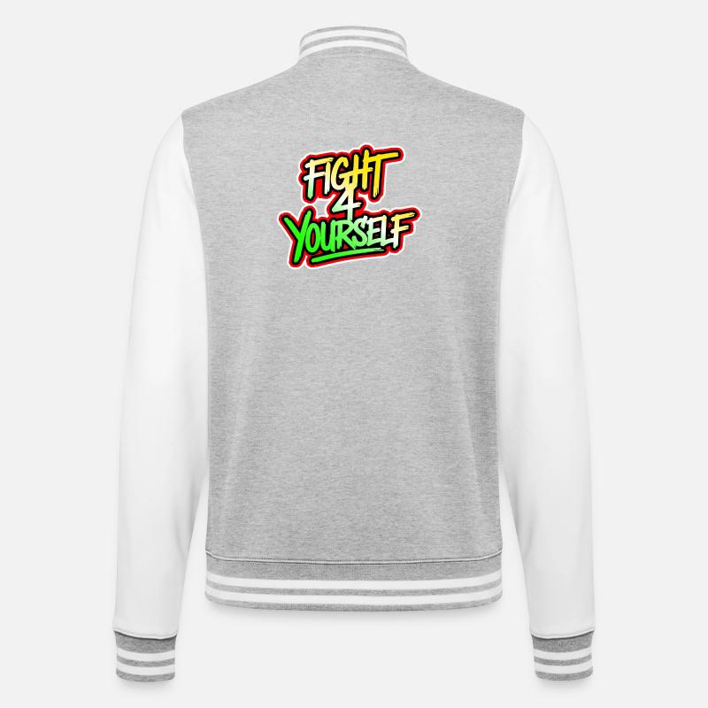 Combattez-vous à 4 vous-même - Veste Teddy - gris chiné / blanc