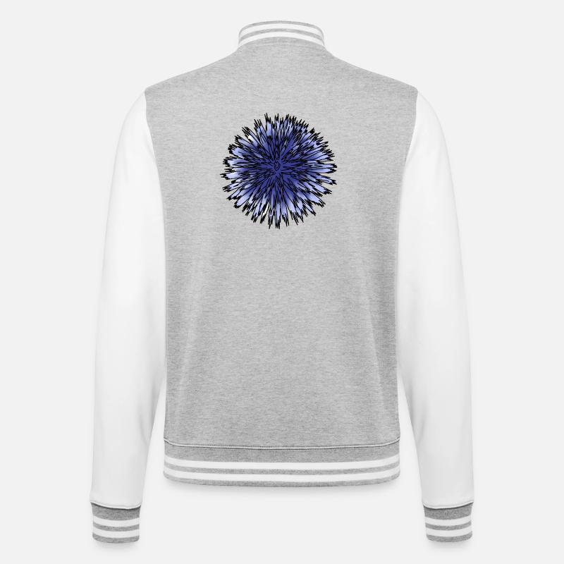 Fleur de chardon bleu - Veste Teddy - gris chiné / blanc