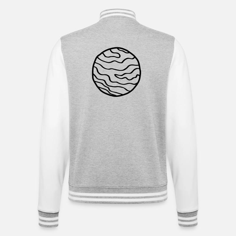 Planet Simple Space Doodle - College Sweat Jacket - heather grey/white