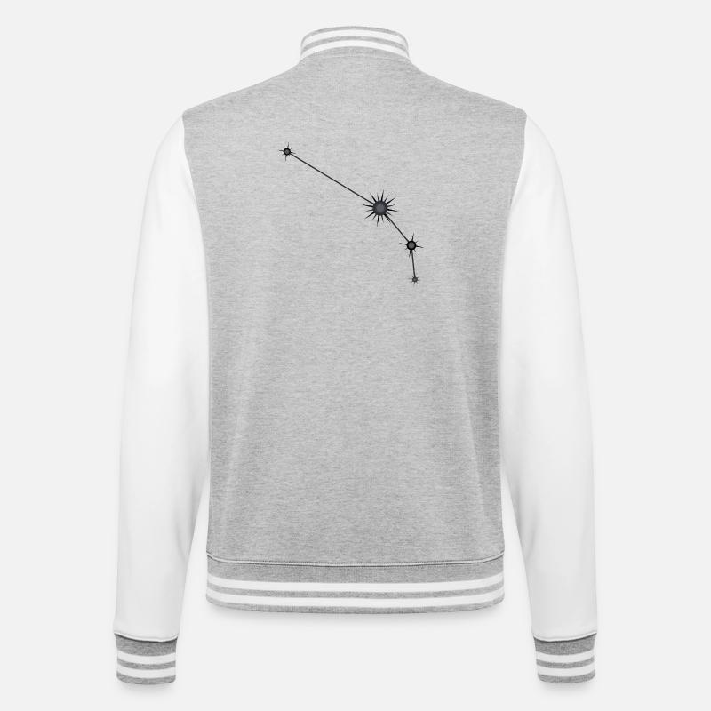 Widder Stern Sternbild Sternzeichen Schwarz & Grau - College-Sweatjacke - Grau meliert/Weiß