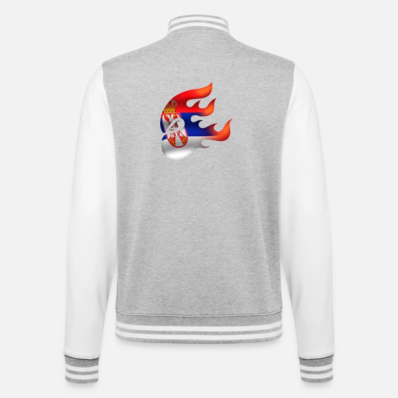 Drapeau de la Serbie - Serbe - Ninja - Veste Teddy - gris chiné / blanc