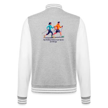 Nordic walking fans - College Sweat Jacket - heather grey/white - Back - Marisol (170cm)