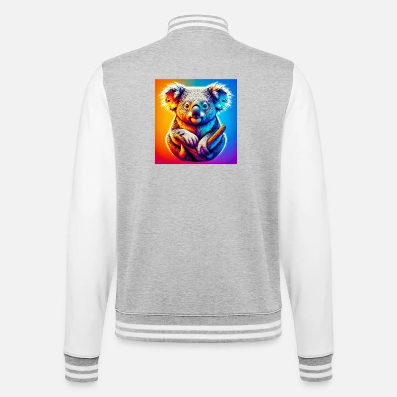 Koala - College Sweat Jacket - heather grey/white