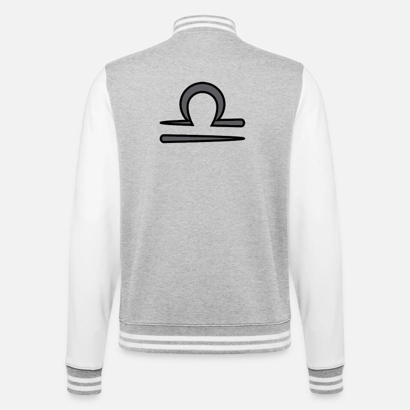 Waage Sternzeichen Symbol Schwarz & Grau - College-Sweatjacke - Grau meliert/Weiß