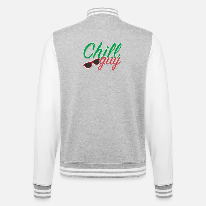 chill_guy - College-Sweatjacke - Grau meliert/Weiß