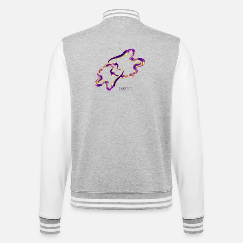 Disco Blob – Neon Abstract Liquid Art - College-Sweatjacke - Grau meliert/Weiß