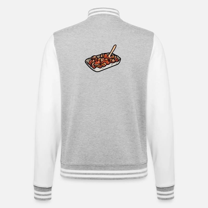 Berlin Currywurst Bratwurst Wurst Curry Grill - College Sweat Jacket - heather grey/white