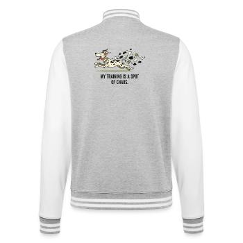 Mon entraînement est un peu chaotique - Veste Teddy - gris chiné / blanc - Dos - Marisol (170cm)