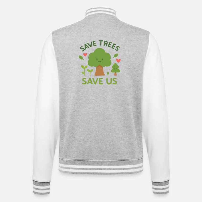 Save trees Save us - Veste Teddy - gris chiné / blanc