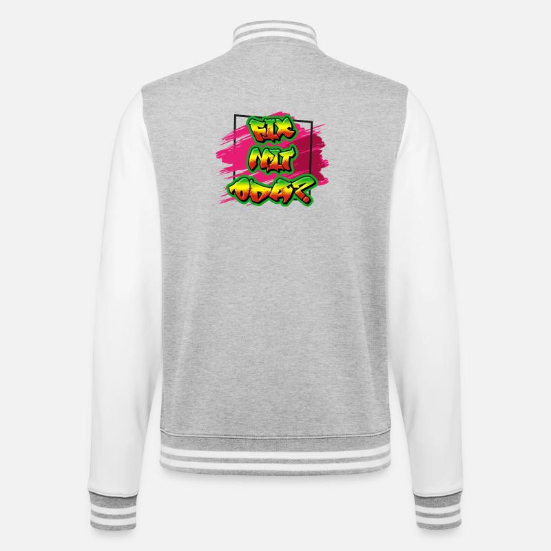 Graffiti Inspired Paint Sprayer Design, Dialect - College Sweat Jacket - heather grey/white