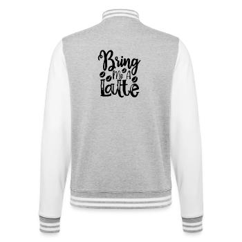 Bring mir einen Latte - College-Sweatjacke - Grau meliert/Weiß - Hinten - Marisol (170cm)