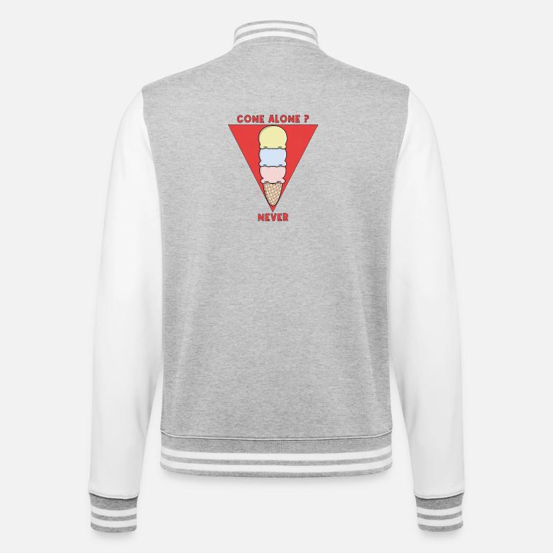 Cone alone? Never - College Sweat Jacket - heather grey/white