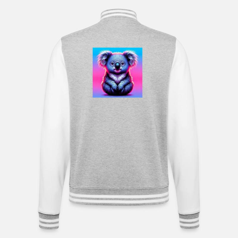 Koala - College Sweat Jacket - heather grey/white