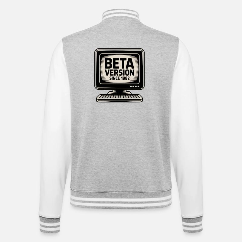 Retro Computer Beta Version Design - College-Sweatjacke - Grau meliert/Weiß