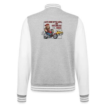 Laute Rohre retten Leben - College-Sweatjacke - Grau meliert/Weiß - Hinten - Marisol (170cm)