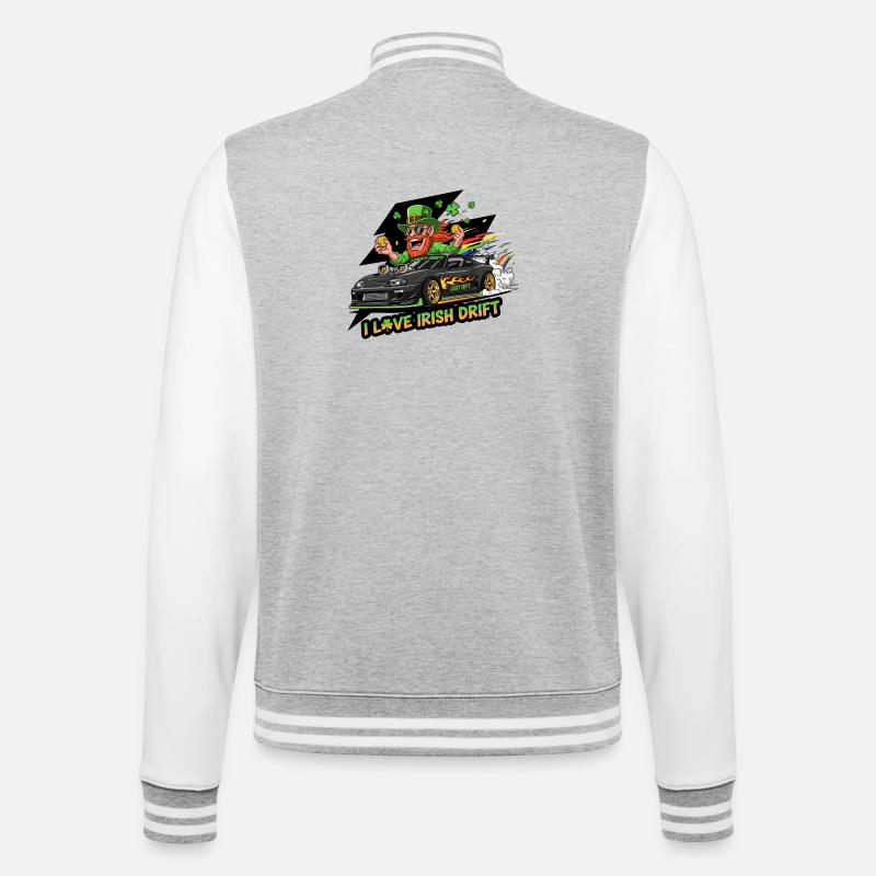 Irish Drift Celebration Tee - College Sweat Jacket - heather grey/white