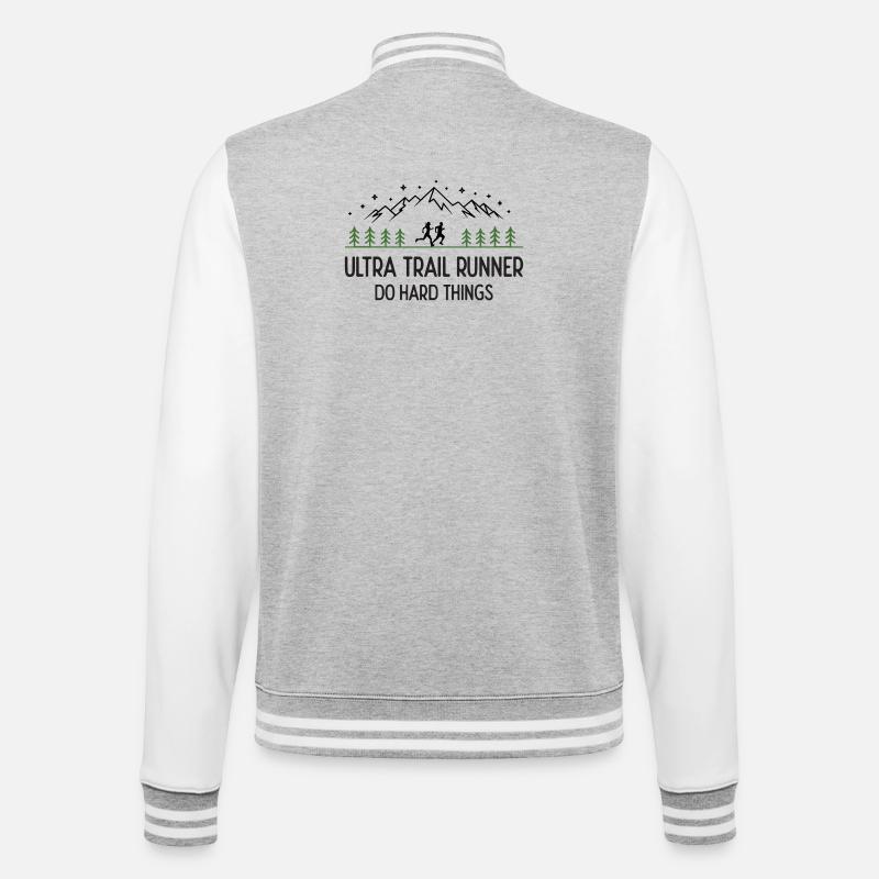 Ultra Trail Runner – Mach schwierige Dinge - College-Sweatjacke - Grau meliert/Weiß