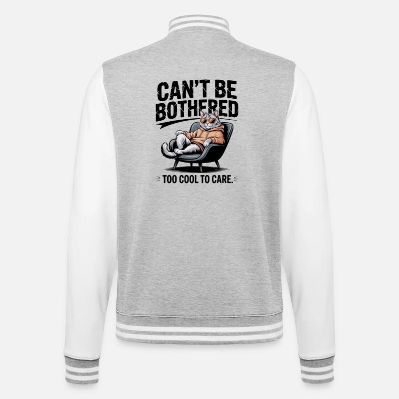 Can't Be Bothered Cat Attitude - College Sweat Jacket - heather grey/white