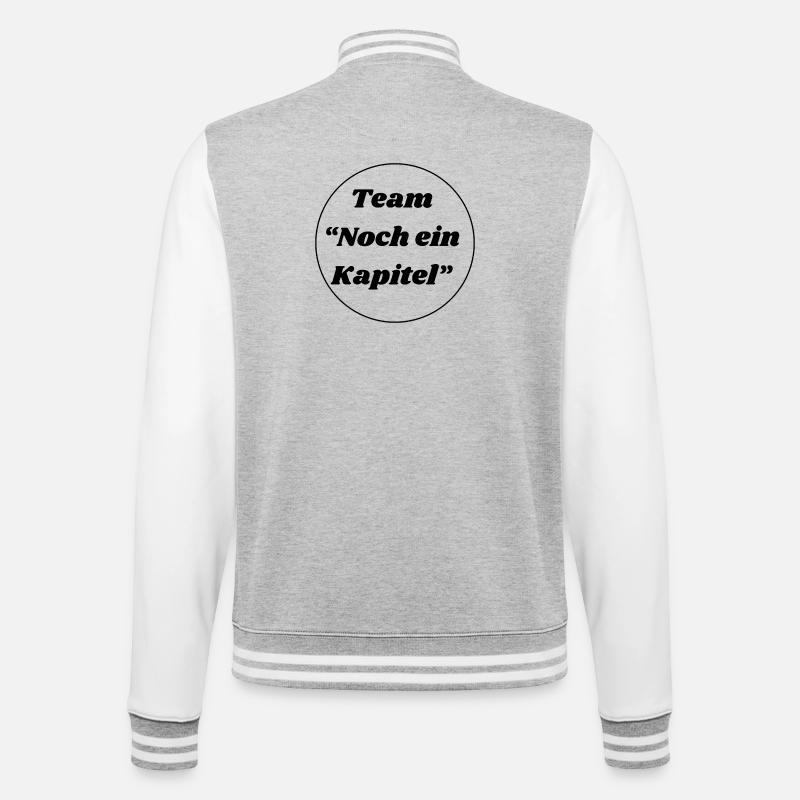 Team "noch ein Kapitel" - College-Sweatjacke - Grau meliert/Weiß