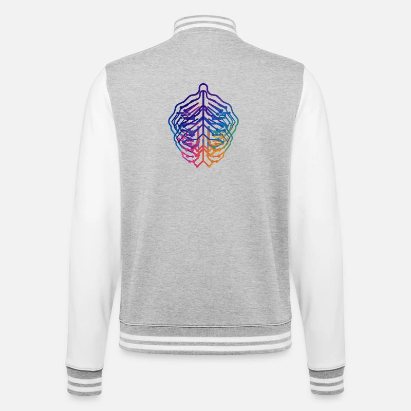 Conception de circuits neuronaux à feuilles - Veste Teddy - gris chiné / blanc