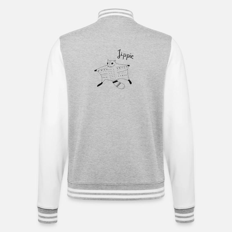 Flying squirrels approaching - College Sweat Jacket - heather grey/white