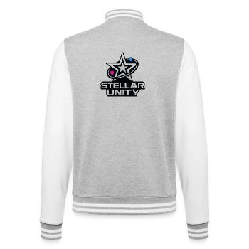 Stellar Unity – Chrome Star - College Sweat Jacket - heather grey/white - Back - Marisol (170cm)