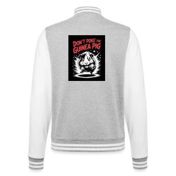 Don't Poke the Guinea Pig Motto - College Sweat Jacket - heather grey/white - Back - Marisol (170cm)