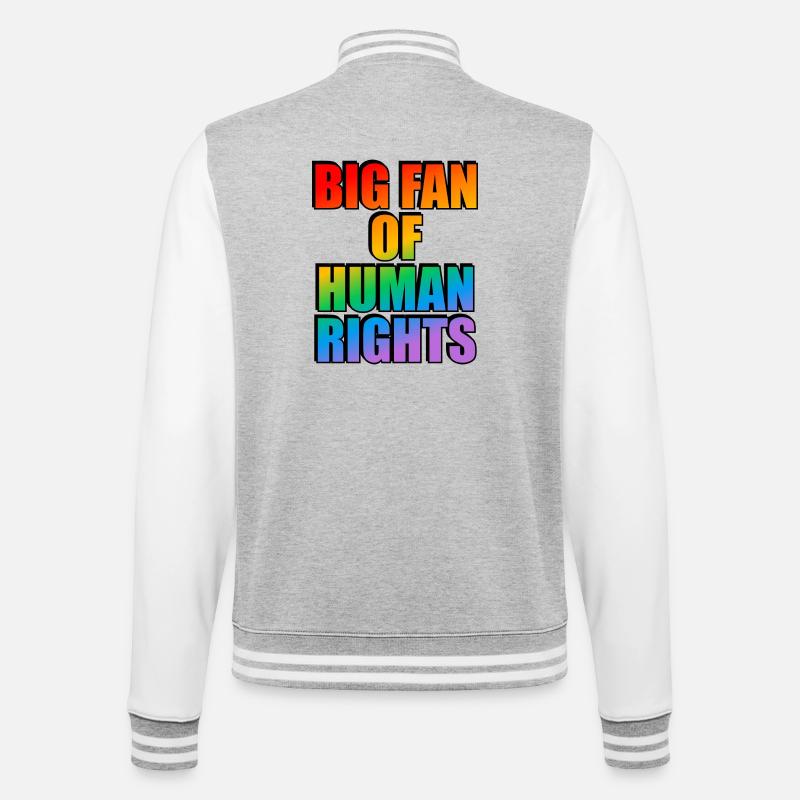 Rainbow Human Rights Celebration Tee - College Sweat Jacket - heather grey/white
