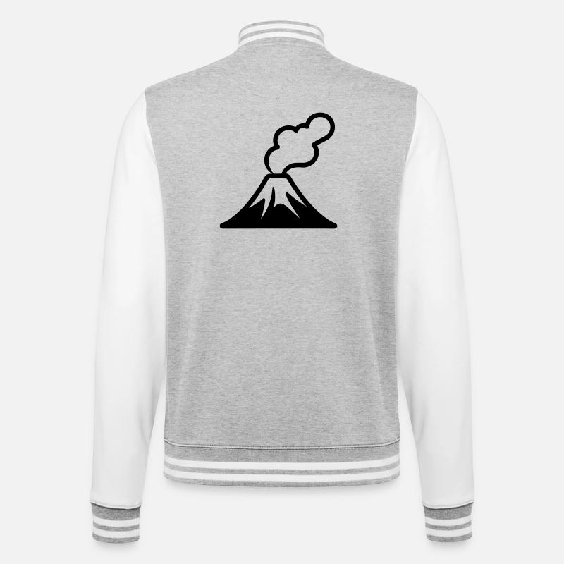 Vulkan - College-Sweatjacke - Grau meliert/Weiß