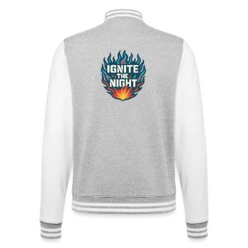 Flame the Night – Flammen - College Sweat Jacket - heather grey/white - Back - Marisol (170cm)