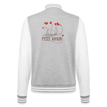 Flowers with playful lines - College Sweat Jacket - heather grey/white - Back - Marisol (170cm)