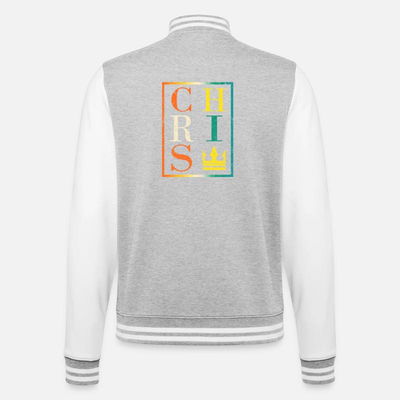 Conception de collage de lettres royales - Veste Teddy - gris chiné / blanc