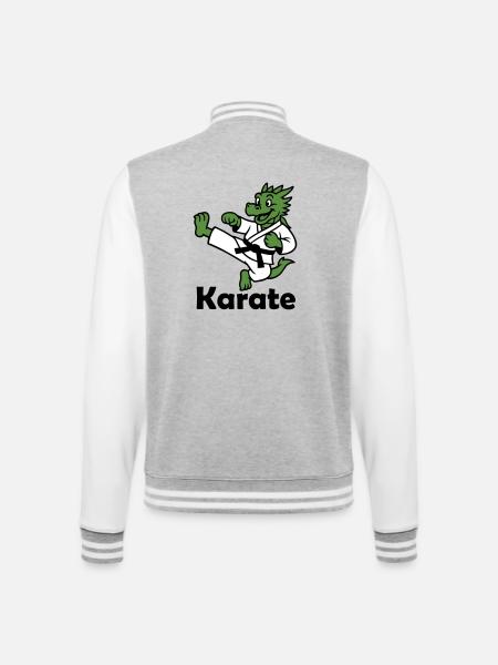 Karaté Dragon - Veste Teddy - gris chiné / blanc