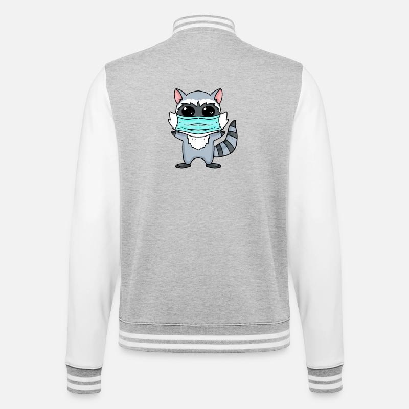 Drôle de raton laveur avec masque - Veste Teddy - gris chiné / blanc