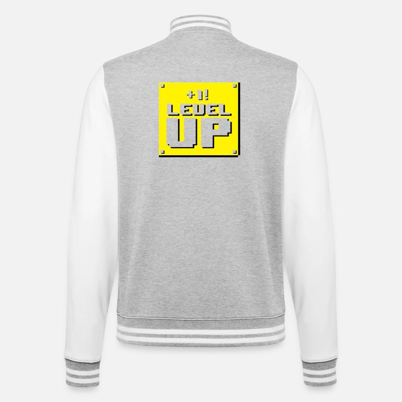 Level up panel - College Sweat Jacket - heather grey/white